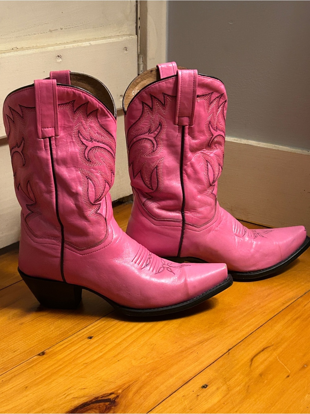 Dan Post Fuschia Pink Western Middies Cowboy Boots
